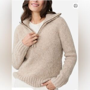 J. McLaughlin Alpaca Soft Beige Cowl Neck Sweater